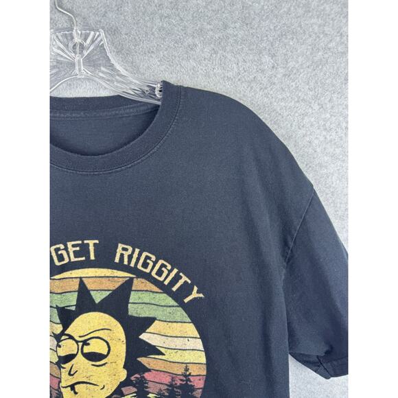 Rick and Morty Lets Get Riggity Wrecked Shirt Size L Black Short Sleeve Tee - Picture 6 of 7